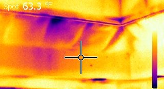 Infrared picture of heat loss in a home