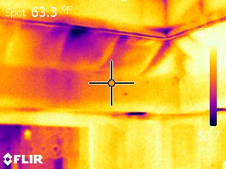 Infrared picture of heat loss in a home