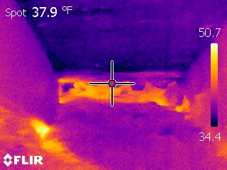 Infrared picture of heat loss in a home